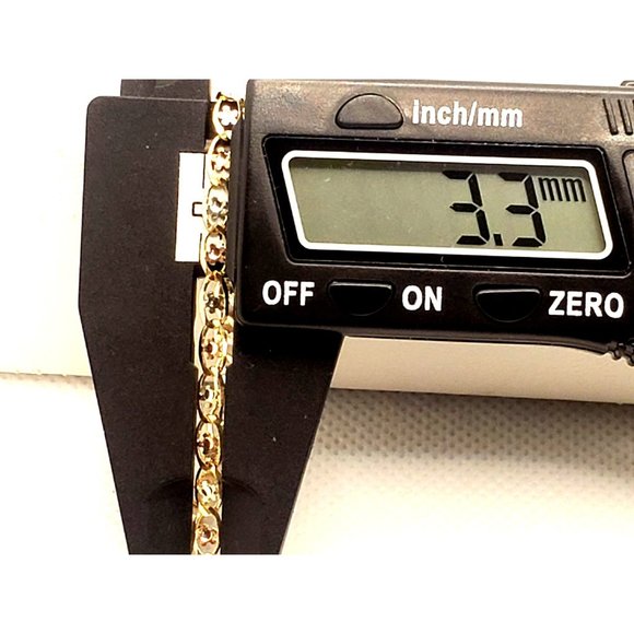 14k REAL GOLD Margarita Tricolor Chain 22" - Picture 8 of 15